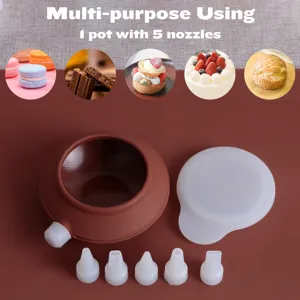 Kit de poche à douille en silicone pour macarons avec 5 embouts pour pâtisserie