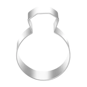 Stainless steel ring cookie cutter for wedding baking, durable metal pastry mold for DIY treats.