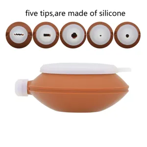 Kit de bouteille de poche à douille en silicone macaron avec cinq conseils de cuisson.