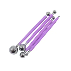 4-teiliges Edelstahl Kugelformer Set für Tonmodellierung und Fondant Blumen Dekorationen.