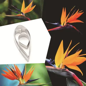 Bird of paradise flower stainless steel cutter set for cake baking fondant decorating.