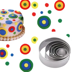Set van ronde koekjessnijders van roestvrij staal geneste bakvormen voor fondant taart