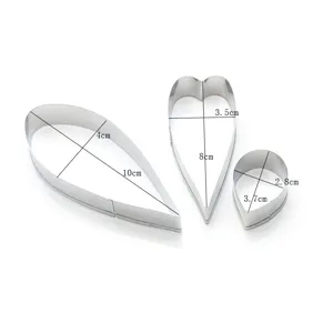 Stainless steel flower petal cookie cutters set for cake decorating and baking DIY tools.