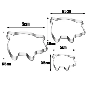 Set di tagliabiscotti a forma di maialino in acciaio inox stampi da forno DIY.