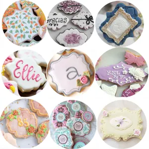 Stainless steel fondant cookie cutter set wedding blessing frame plaque biscuit mold 10 pcs set