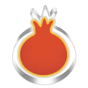 Stainless steel pomegranate fruit cookie cutter detail view, durable metal baking mold for kitchen.