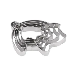 Set tagliabiscotti maiale in acciaio inox, utensile da forno nidificato per cucina DIY.