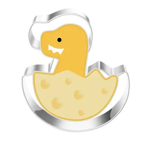 Stainless steel dinosaur hatching egg cookie cutter DIY baking pastry tool cute metal mold.