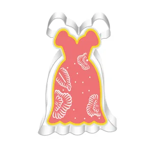 Stainless steel dress cookie cutter for baking, cute skirt shape kitchen baking tool.