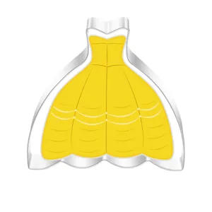 Stainless steel princess dress cookie cutter for baking pastry and fondant DIY tools.