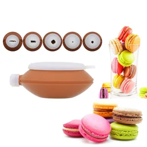 Bouteille à douille en silicone pour macarons avec 5 embouts, outil pour chocolat et confiture.