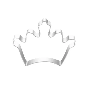 Stainless steel crown cookie cutter detail shot for DIY baking pastry and cake decorating tools.