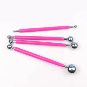 4-teiliges Edelstahl Kugel-Stylus-Set, Detailansicht mit doppelseitigen Spitzen.