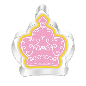Stainless steel crown cookie cutter for baking biscuits, DIY cake decorating mold tool.