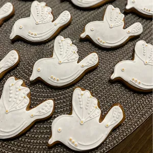 Taubenform Royal Icing Kekse dekoratives Gebäck Dessert süße Leckereien Küche Party Essen Display