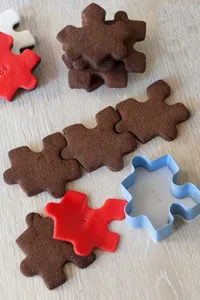 Stainless steel puzzle cookie cutter fondant mold set for DIY baking and cake decorating