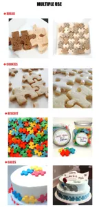 Dettaglio stampo per biscotti in acciaio inox a forma di puzzle per cottura versatile di pane e dolci.