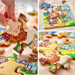 Stampo per biscotti a forma di puzzle in acciaio inox utensile da forno DIY decorazione.