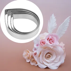 Stainless Steel Rose Petal Fondant Molds Set Teardrop Shape Cake Decorating Tools For Baking Sugar Flowers Kitchen Gadgets