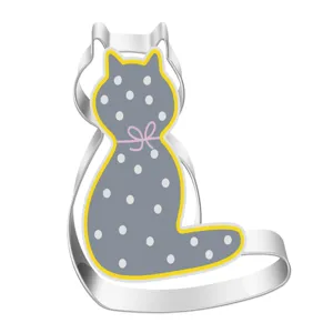 Taglia biscotti gatto in acciaio inox per dolci, stampo per biscotti in metallo fondant.