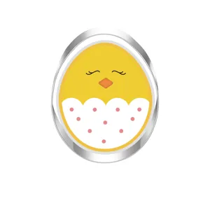 Easter egg chick cookie cutter stainless steel baking mold detail view for holiday pastry making.