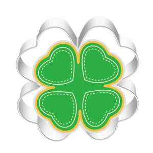 Stainless steel four leaf clover cookie cutter pastry mold baking tool for kitchen DIY