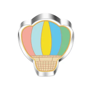 Edelstahl Heißluftballon Plätzchenform Detailansicht, ideal für Backen und DIY Kuchen.