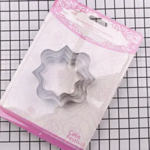 Stainless steel wedding frame cookie cutter detail view, perfect for fondant and baking art.