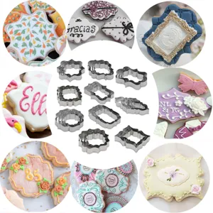 Stainless Steel Fondant Cookie Cutter Wedding Frame Cake Decorating Mold Pastry Baking Tools Set