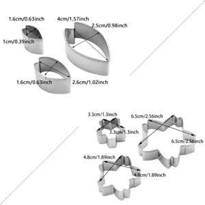 Stainless steel flower petal cherry blossom fondant cookie cutter set baking molds size