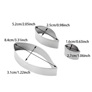 Stainless steel leaf cookie cutter set, versatile baking molds for kitchen.