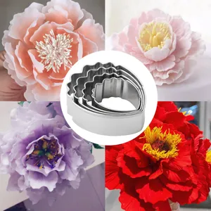 Set di stampi da taglio in acciaio inossidabile per fiori di peonia decorazione torta