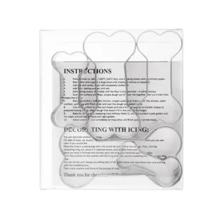 Stainless steel bone cookie cutter set detail view, ideal for baking kitchen tools.