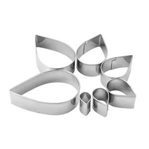 Stainless steel petal cutter detail, perfect for crafting delicate fondant rose flowers easily.