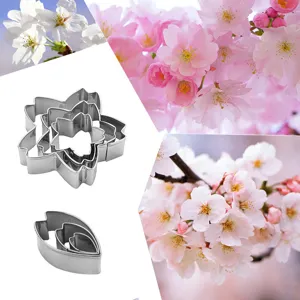 Stainless Steel Cherry Blossom Petal Fondant Cake Decorating Mold Baking Tool Kitchen Biscuit Cookie Cutter Set