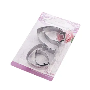 Stainless steel peony petal cake cutters set for fondant shaping, cake decorating and baking tools.