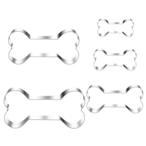 Stainless steel bone shaped cookie cutters set 5pcs baking molds for home kitchen baking