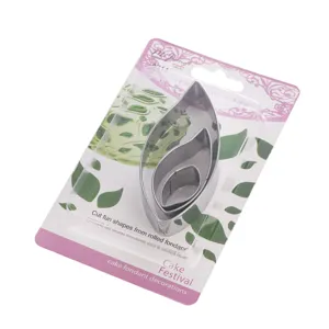 Stainless steel leaf cookie cutter set for cake fondant decorating and baking tools.