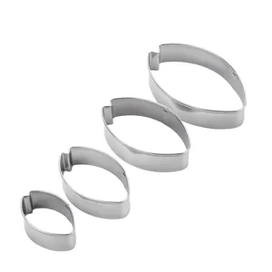 Set di 4 stampi da taglio in acciaio inossidabile a forma di tulipano per dolci cucina