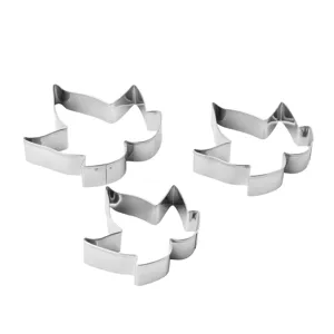 Stainless steel maple leaf cookie cutter 3-piece set for fondant sugar craft baking molds