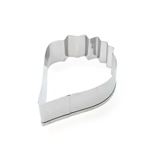Stainless steel flower petal fondant cutter detail closeup view for baking mold tools