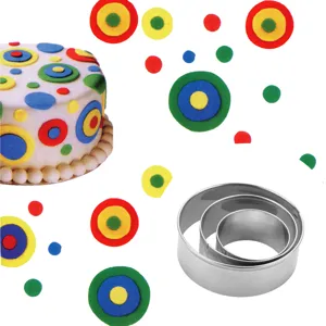 Juego de Cortadores de Galletas Redondos de Acero Inoxidable Molde para Pastel de Fondant Herramienta de Repostería