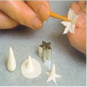 Ensemble de moules de découpe de fleurs de calice de rose en acier inoxydable fondant.