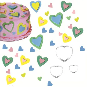 Stainless Steel Heart Cookie Cutter Set Metal Fondant Biscuit Mold DIY Baking Tool Kitchen Pastry Accessories