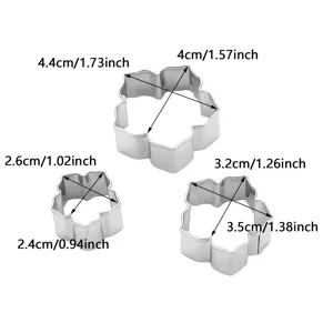 Stainless steel flower cookie cutters 3-piece set fondant petunia baking tool