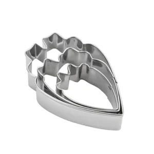 Stainless steel peony flower petal cutter set 3pcs sugar craft cake mold baking tool