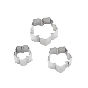Stainless steel petunia fondant flower cutter set, 3 pieces baking molds for cake decorating.