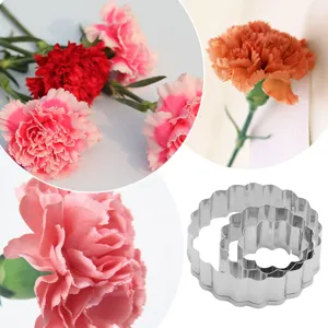 Stainless Steel Carnation Petal Fondant Cutter Set Metal Flower Cake Mold Baking Tool For Sugarcraft Cake Decorating