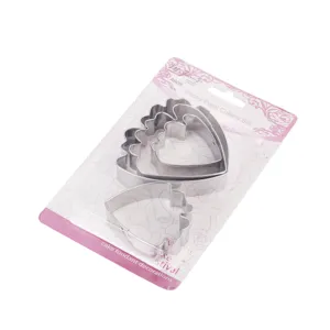 Stainless steel peony petal cake fondant cutter set for DIY baking decorating tools