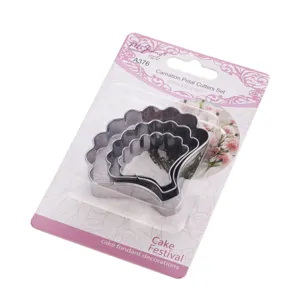 Set di taglieri per fondente per torta con petali di garofano in acciaio inox A376.